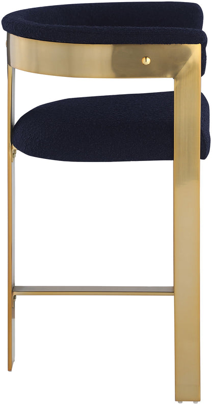 Romeo - Boucle Counter Stool With Gold Base (Set of 2)