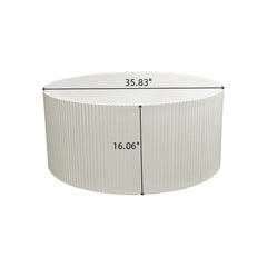 Modern Wave Stripe Round Coffee Table With Spacious Top