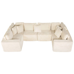 Modular U Shaped Sectional Sofa With Reversible Design