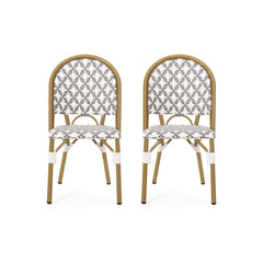 Chic French Bistro Chair With Durable Rattan And Aluminum Frame