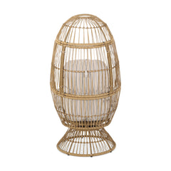 Patio Swivel Basket Egg Chair With Cushion