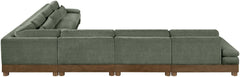 Turin - Chenille Fabric Upholstered Modular Sectional - Green
