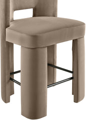 Zuno - Velvet Performance Fabric Upholstered Counter Stool (Set of 2)