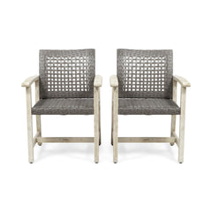 Outdoor Dining Chair Acacia Wood Frame (Set of 2)
