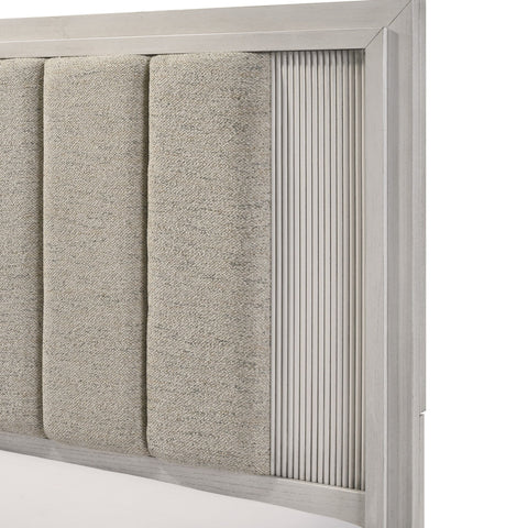 Plush Upholstered Headboard Framed Bed