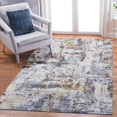 Payas - 6' X 9' Abstract Area Rug - Ivory / Blue