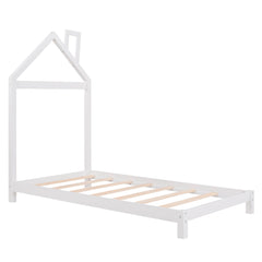 Platform Bed With House Shaped Headboard