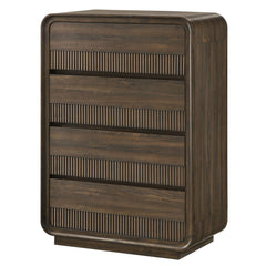 Flair Rounded Edges 1 Piece Chest, 5 Drawer Storage Bedroom Furniture - Brown