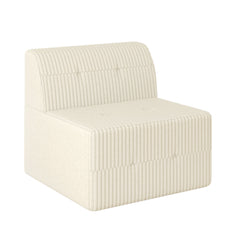 Modern Minimalist Corduroy Sleeper Sofa, Compressed Sectional Single Seat