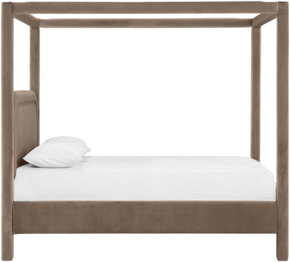Salina - Velvet Upholstered Bed - Taupe