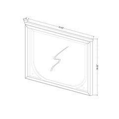 Uriuni - Large Scale Mirror With LED Light - Off White