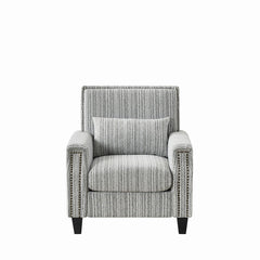 Accent Chair With Arms, Comfy Armchair For Living Room - Gray