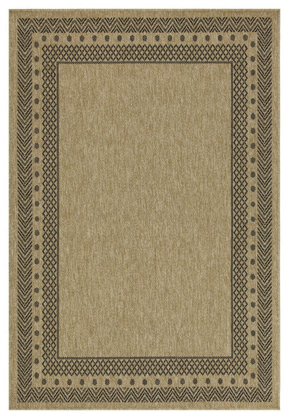 Earth - 5'3" X 7'3" Polypropylene Indoor, Outdoor Area Rug - Jute / Black