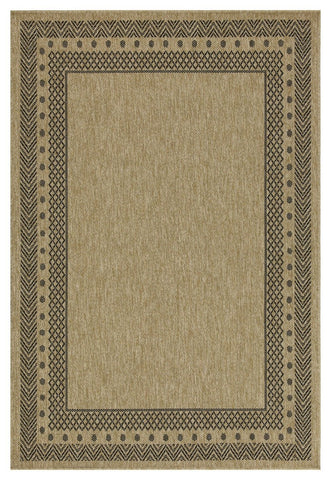 Earth - 5'3" X 7'3" Polypropylene Indoor, Outdoor Area Rug - Jute / Black