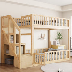 Floor Bunk Bed With Ladder And Storage