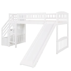Loft Stairway Bed With 2 Drawers And Slide
