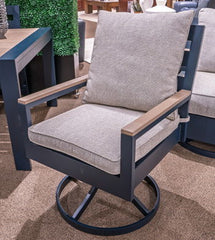 East Beach - Swivel Chair With Cushion (Set of 2) - Blue
