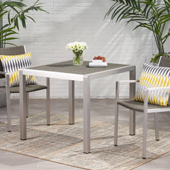 Outdoor Square Dining Table With Aluminum Frame