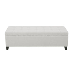 Home Mission - Upholstered Storage Ottoman Bench - Light Gray
