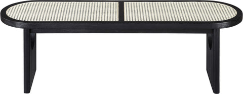 Canovia - Solid Wood And Faux Cane Bench