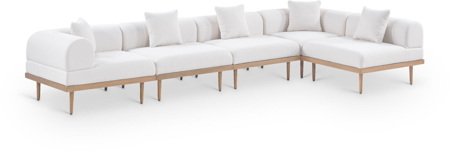 Laguna - 5 Piece 106.5" Upholstered Outdoor Patio Modular Sectional