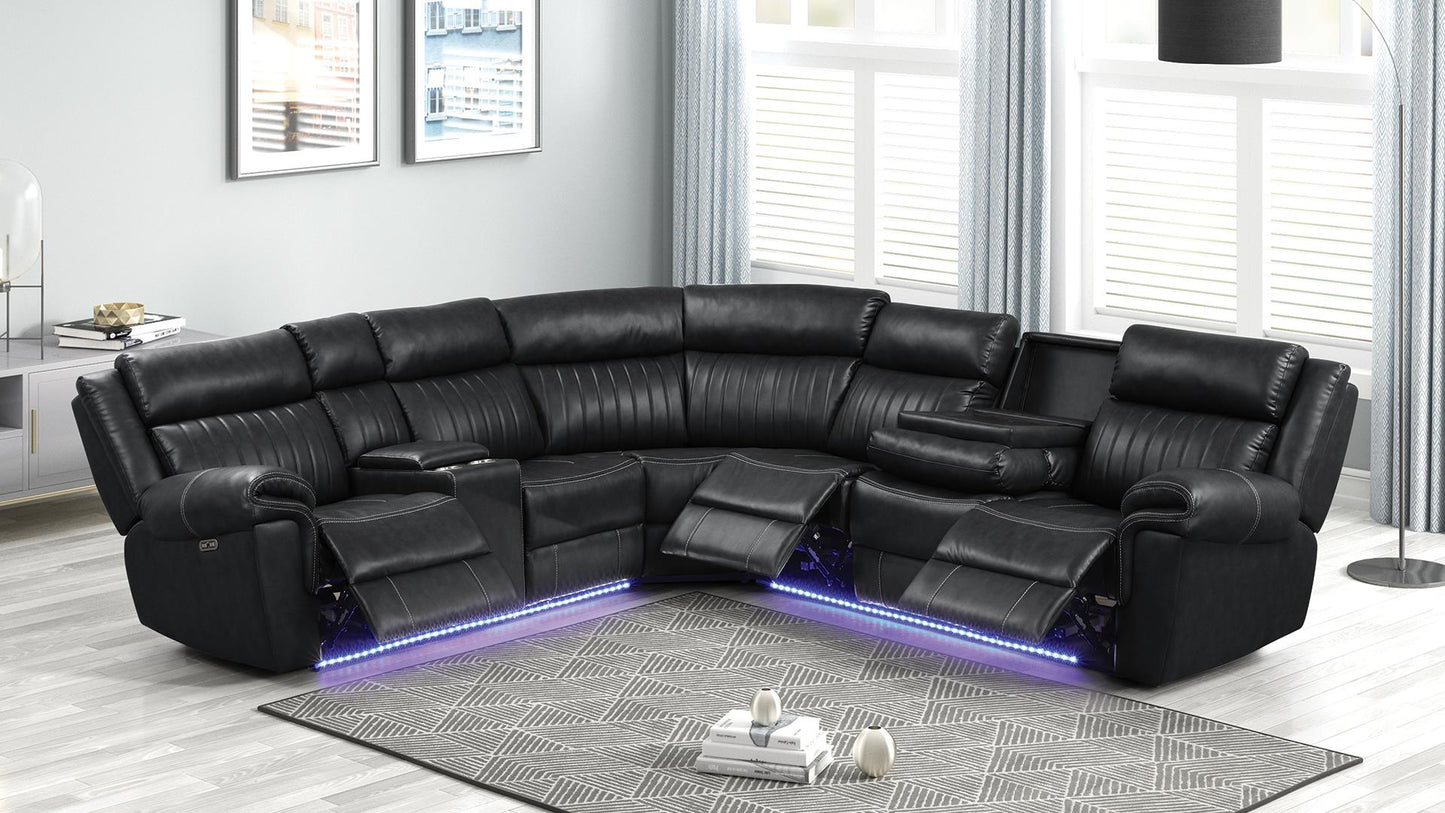 Aviator Sectional Sofa Black