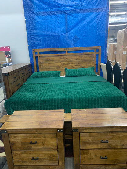 Cama king de madera 2 nightstand +1 dresser
