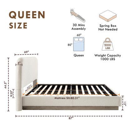 CAMA CREMA #4 QUEEN BEIGE #4