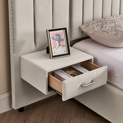CAMA CREMA #15 BEIGE CON MESITAS