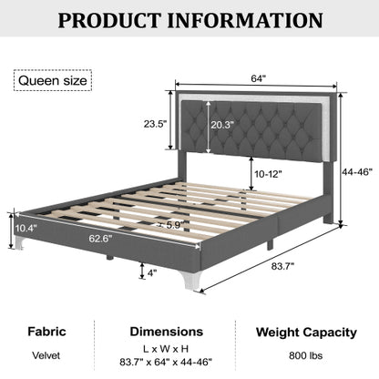 48-RECAMARA QUEEN-GRIS DE LUCES 4 PIEZAS-CAMA-COLCHON-2-MESITAS/GRAY 4 PCS. BEDROOM SET QUEEN BEDFRAME-NIGHTSTANDS