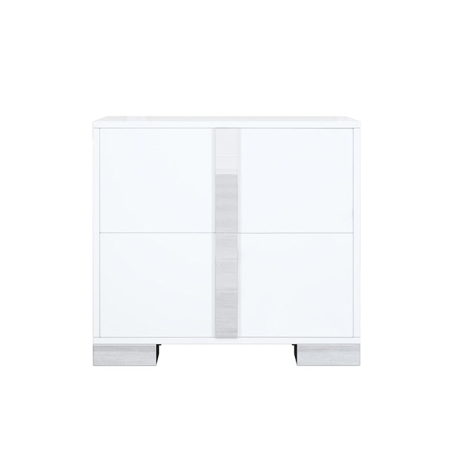 48-MESITAS DE NOCHE / NIGHTSTANDS #2 - ESPEJO BLANCO CON 2 GAVETAS - SET DE 2 - $599