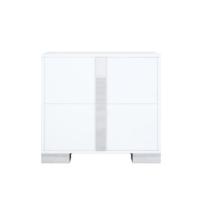 48-MESITAS DE NOCHE / NIGHTSTANDS #2 - ESPEJO BLANCO CON 2 GAVETAS - SET DE 2 - $599