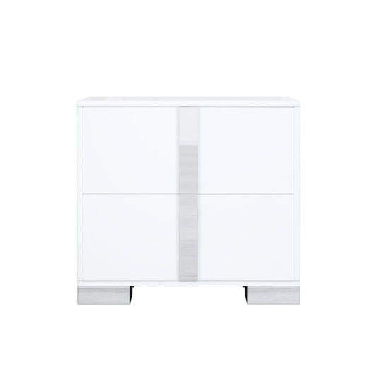 48-MESITAS DE NOCHE / NIGHTSTANDS #2 - ESPEJO BLANCO CON 2 GAVETAS - SET DE 2 - $599