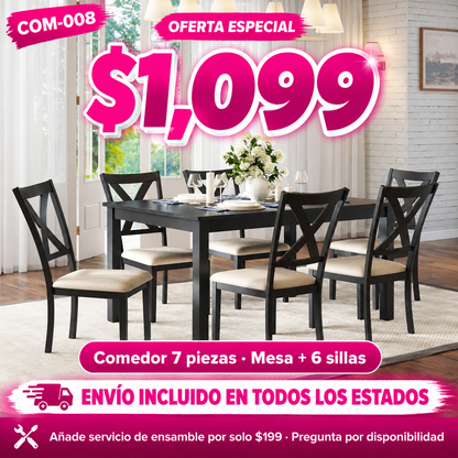 48-COM-008 Comedor 7 piezas — oferta especial por tiempo limitado, a $1,099