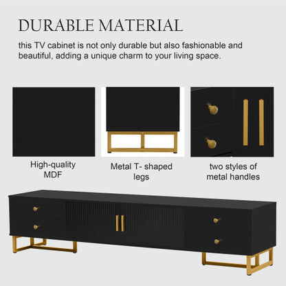 48 - TV STAND #19 - VIBE HAUS TV Stand for 65+ Inch TV, Entertainment Center TV Media Console Table, Modern TV Stand with Storage, TV Console Cabinet Furniture for Living Room