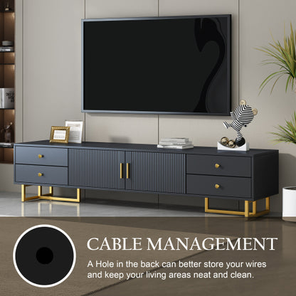 48 - TV STAND #19 - VIBE HAUS TV Stand for 65+ Inch TV, Entertainment Center TV Media Console Table, Modern TV Stand with Storage, TV Console Cabinet Furniture for Living Room