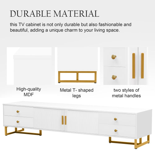 48 - TV STAND #18 - VIBE HAUS TV Stand for 65+ Inch TV, Entertainment Center TV Media Console Table, Modern TV Stand with Storage, TV Console Cabinet Furniture for Living Room
