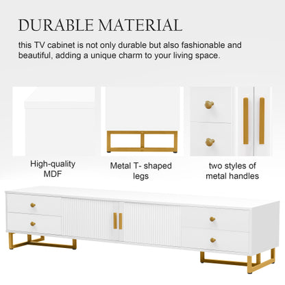 48 - TV STAND #18 - VIBE HAUS TV Stand for 65+ Inch TV, Entertainment Center TV Media Console Table, Modern TV Stand with Storage, TV Console Cabinet Furniture for Living Room