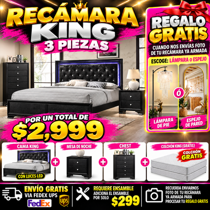 48 - Recamara King WIGA-06BK LED