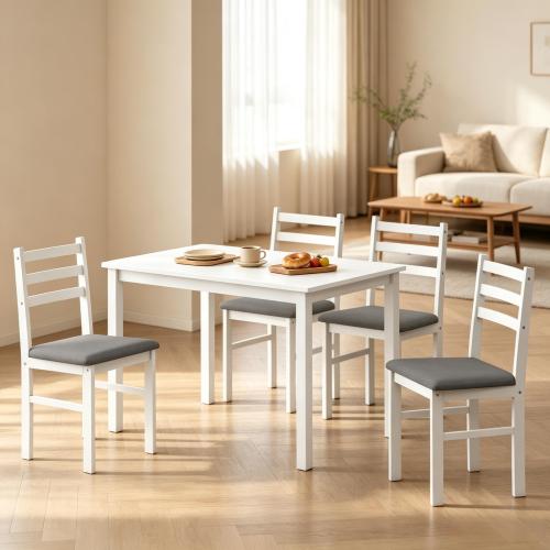 COMEDOR #6-Compact 5-Piece Dining Set,Modern Dining Table Set,Stylish Kitchen Table and Chair 4pcs Chair,1pcs Table)