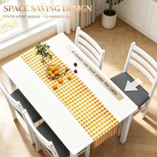 COMEDOR #6-Compact 5-Piece Dining Set,Modern Dining Table Set,Stylish Kitchen Table and Chair 4pcs Chair,1pcs Table)