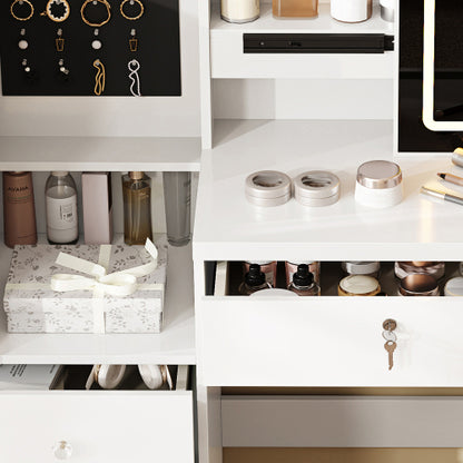 48-VANITY #2-Vanity Desk Set Cushioned Stool