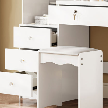 48-VANITY #2-Vanity Desk Set Cushioned Stool