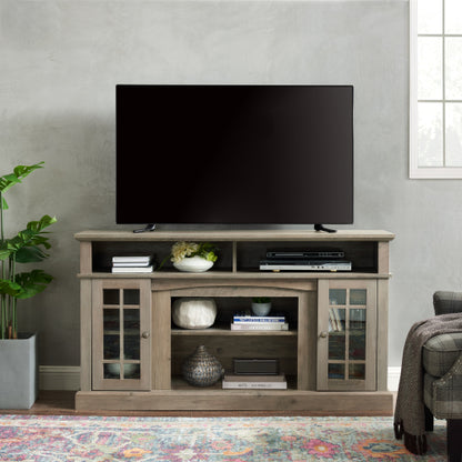48 - TV STAND #2 - Classic TV Media Stand Modern Entertainment Console for TV Up to 65" with Open and Closed Storage Space, Gray Wash, 58.25"W*15.75"D*32"H