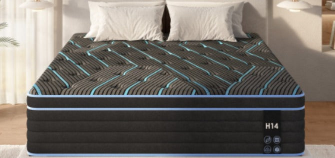 COMBO RECAMARA KING: CAMA + COLCHON + GAVINETE 009 - King Size Platform Bed Frame, Upholstered Tufted Headboard with Solid Wood Slats Support