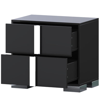 48-MESITAS DE NOCHE / NIGHTSTANDS #4 - ESPEJO NEGRO CON 2 GAVETAS - SET DE 2 - $599