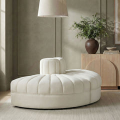 Rummi - Velvet Performance Fabric Upholstered 2 Piece  Rounded Modular Loveseat