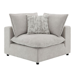 Marisa - Modular Wedge With Pillow - Beige Boucle