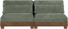 Turin - Chenille Fabric Upholstered Modular Sectional - Green