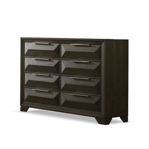 8 Drawer Dresser With Beveled Bracket - Espresso